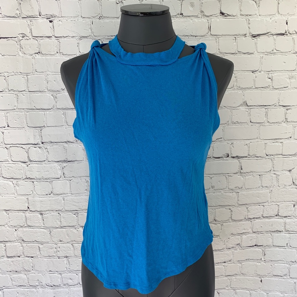 SOLD | Free People Lapis Solid Side Knot Tie Tank - Picture 1 of 4